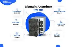 

FA СОВЕРШЕННО НОВЫЙ Bitmain Antminer S21 XP 270th 3645W BTC Miner - Asic