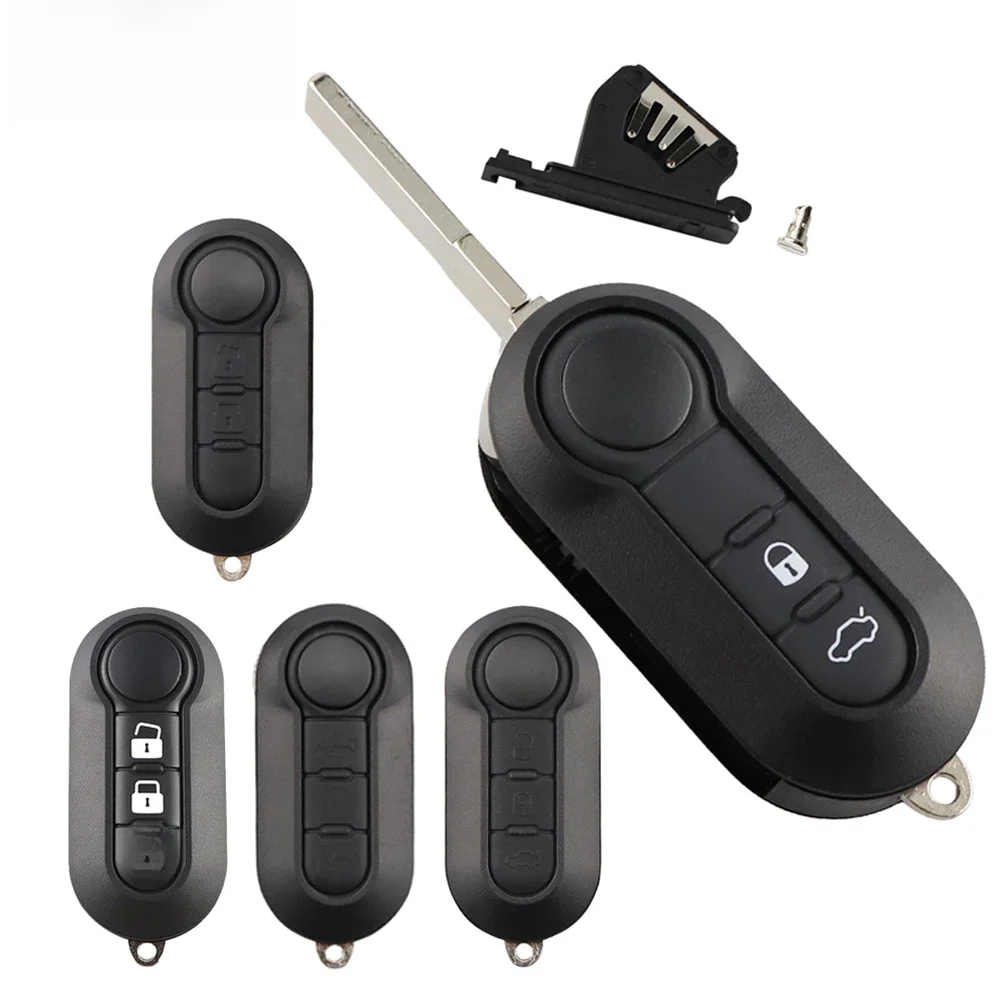 YIQIXIN Auto clé étui pliant voiture Fob coque pour FIAT 500 Panda Punto Bravo Ducato Stilo couverture à distance intelligente SIP22 lame 2 boutons