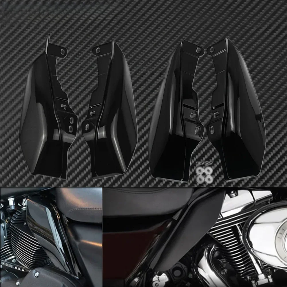 Motocyklowa osłona przeciwwiatrowa w środkowej części ramy czarna do Harley Touring Road Electra Street Glide Road King FLHR FLHX 2009-2023 — zdjęcie 2