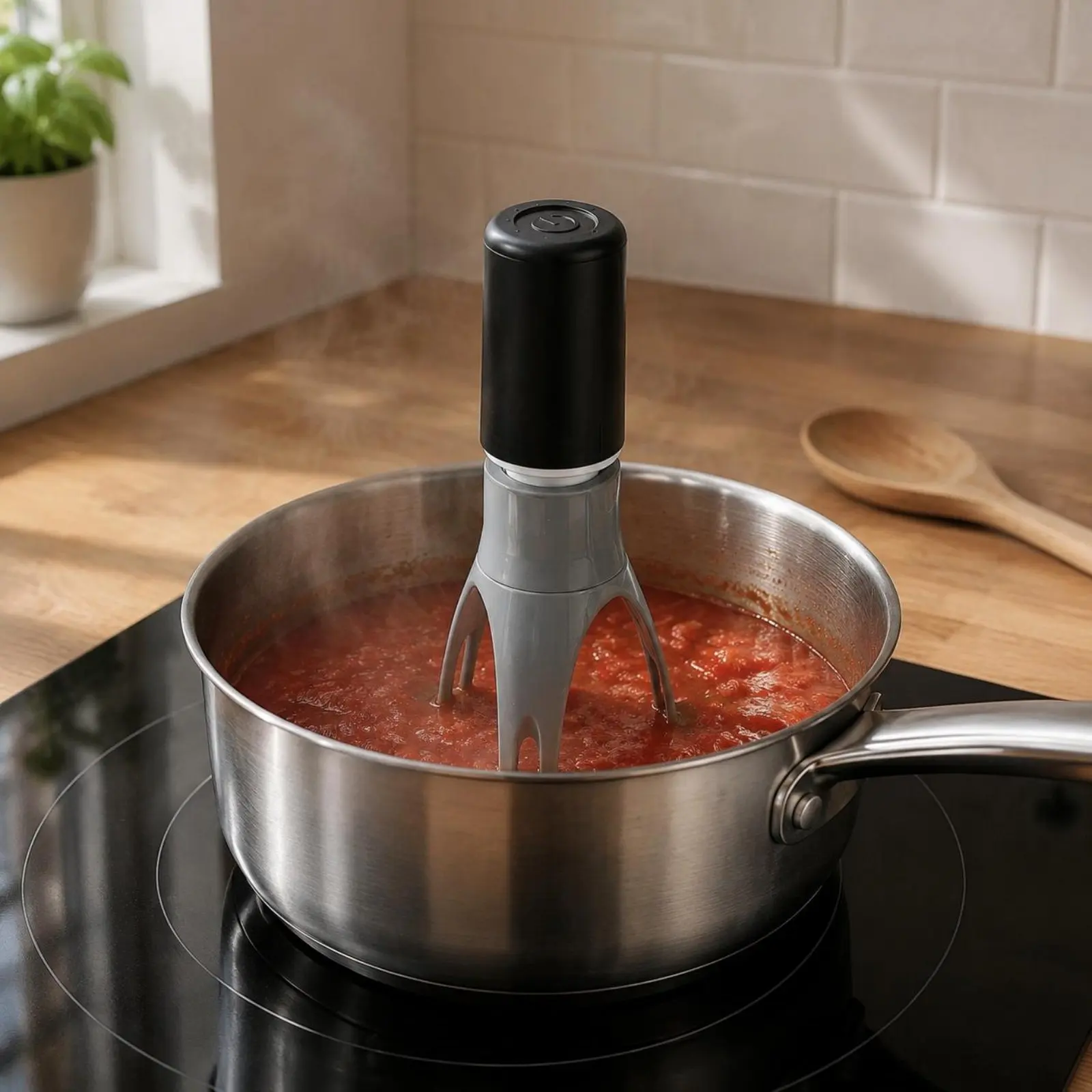 Automatic Triangle Stirrer - Hands-Free Electric Egg Whisk & Kitchen Mixer for Baking, Cooking, and Whipping Cream view 2