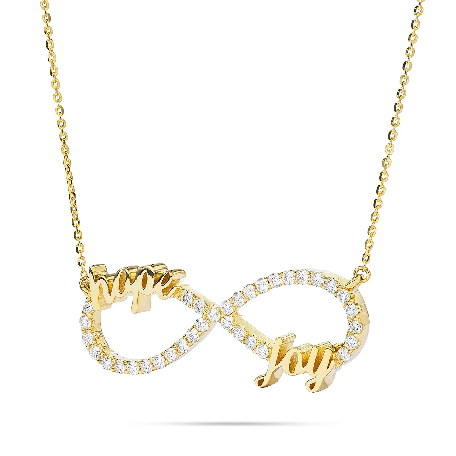 

Personalized infinite shaped zircon necklace Customized Name 18K Gold Plated Pendant Christmas Daily dressing Anniversary Love