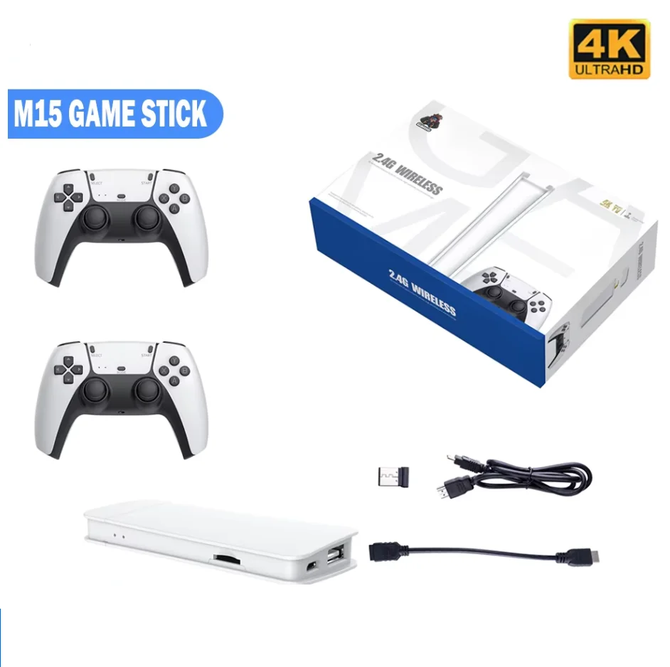 M15 4K لعبة عصا ألعاب فيديو صغيرة وحدات تحكم ريترو يده 20000 ألعاب لاعب HD لعبة فيديو عصا 2.4G وحدة تحكم لاسلكية مزدوجة