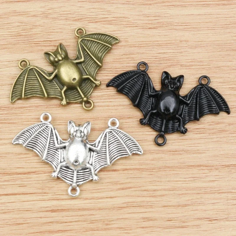 4pcs 48x30mm Antique Argent Plaqué Bronze Plaqué Bat Connecteur Charms Main Pendentif: DIY pour bracelet collier