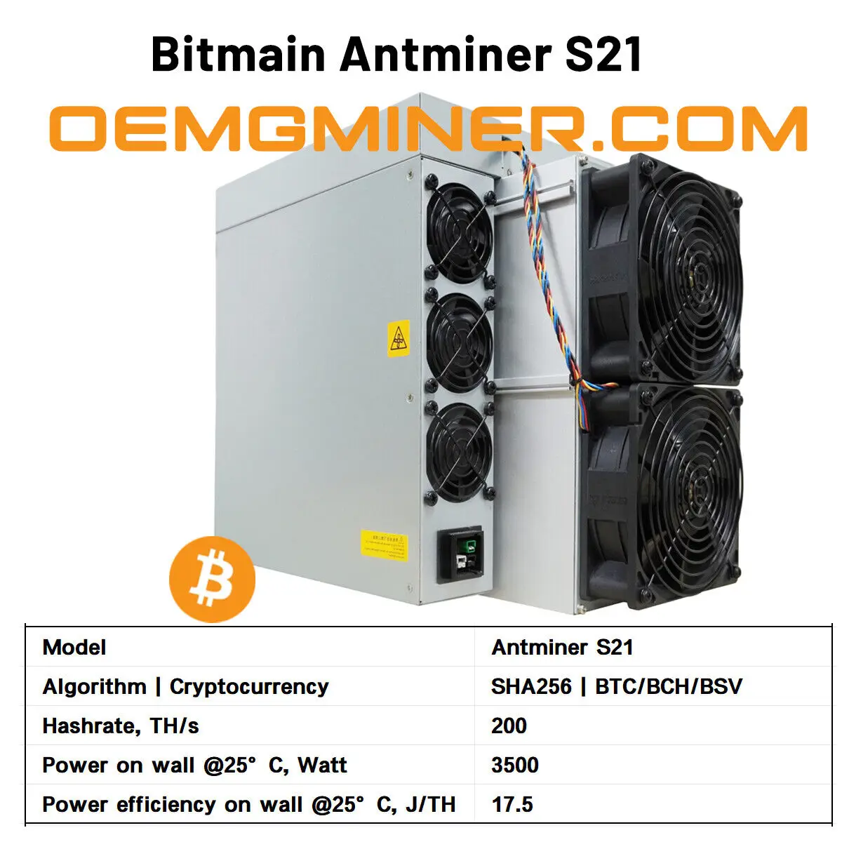 

Летнее предложение! Купите 5 и получите 2 бесплатно, новый Bitmain Antminer S21 200T 3500 Вт Биткоин BTC ASIC Miner, в наличии