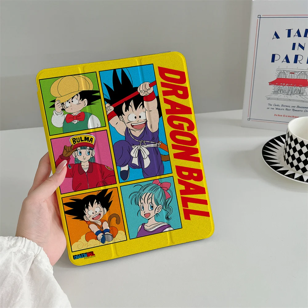 Vintage Classic Dragon Ball Panel Cartoon Soft Leather iPad Tri-fold Stand For iPad 11