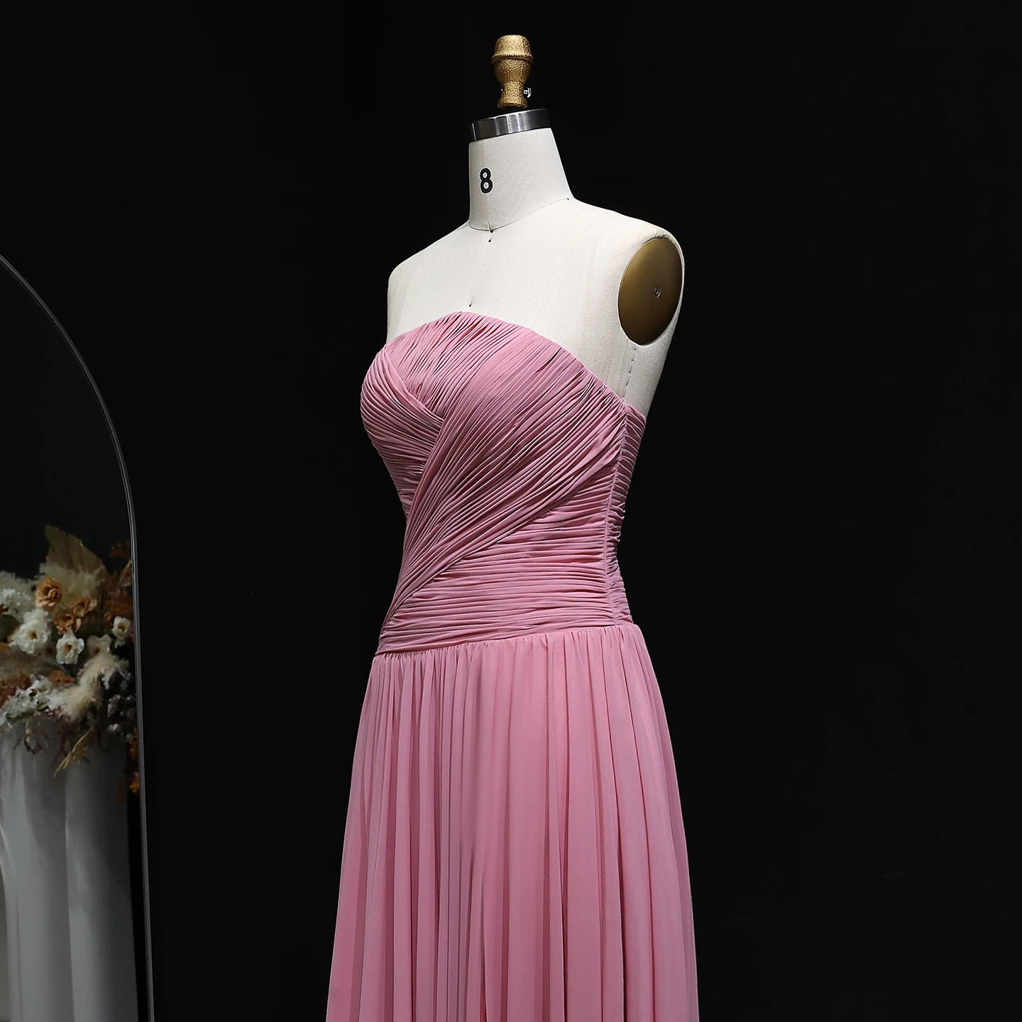 Sharon Said Abiti da sera in chiffon bordeaux saudita su misura per le donne Abito da cerimonia nuziale Dubai con spacco SF141 personalizzato