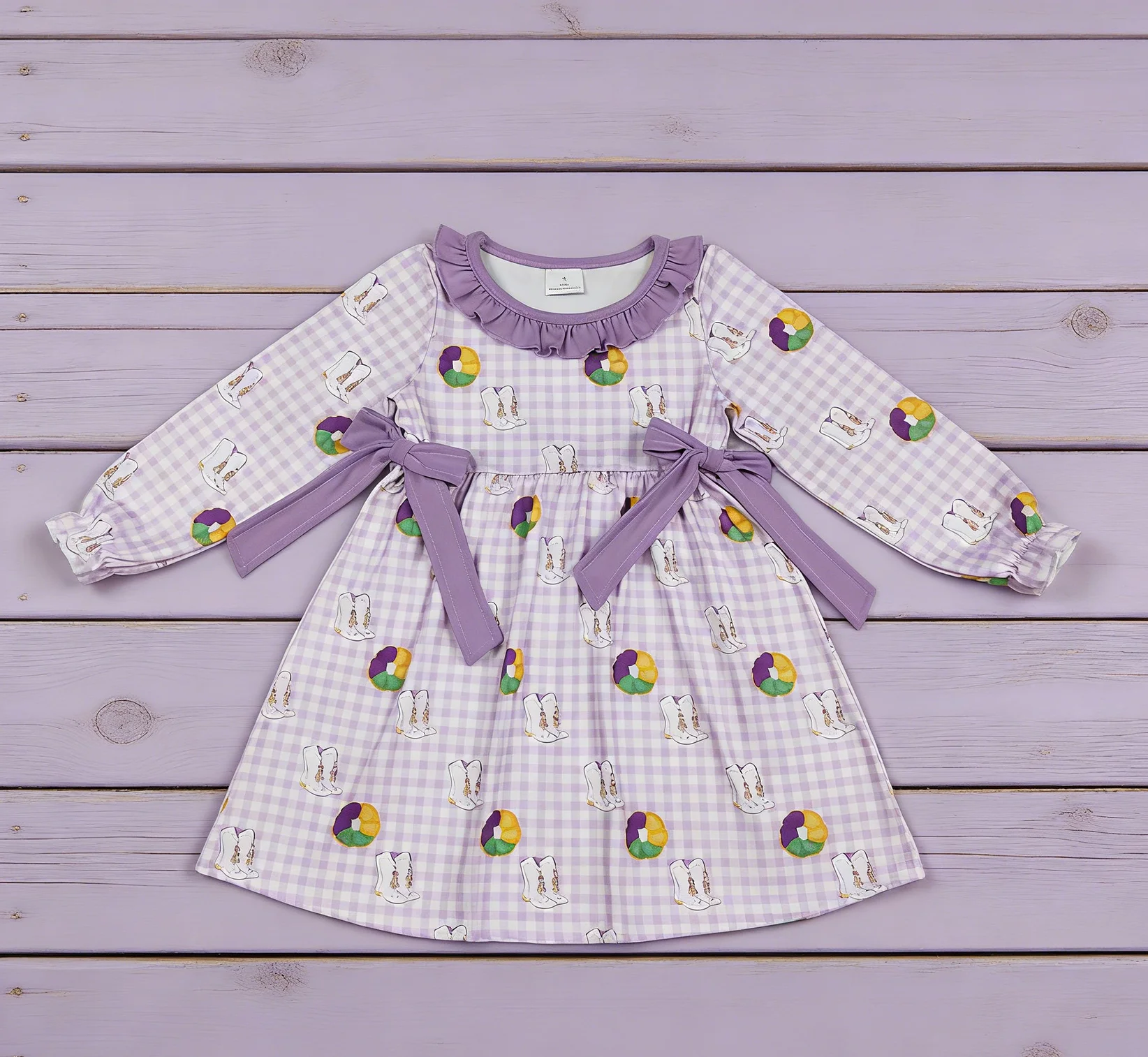 

Z1204-03 GLD1379 Presale Kids Girls Clothes Long Sleeve Baby Fashion Dress