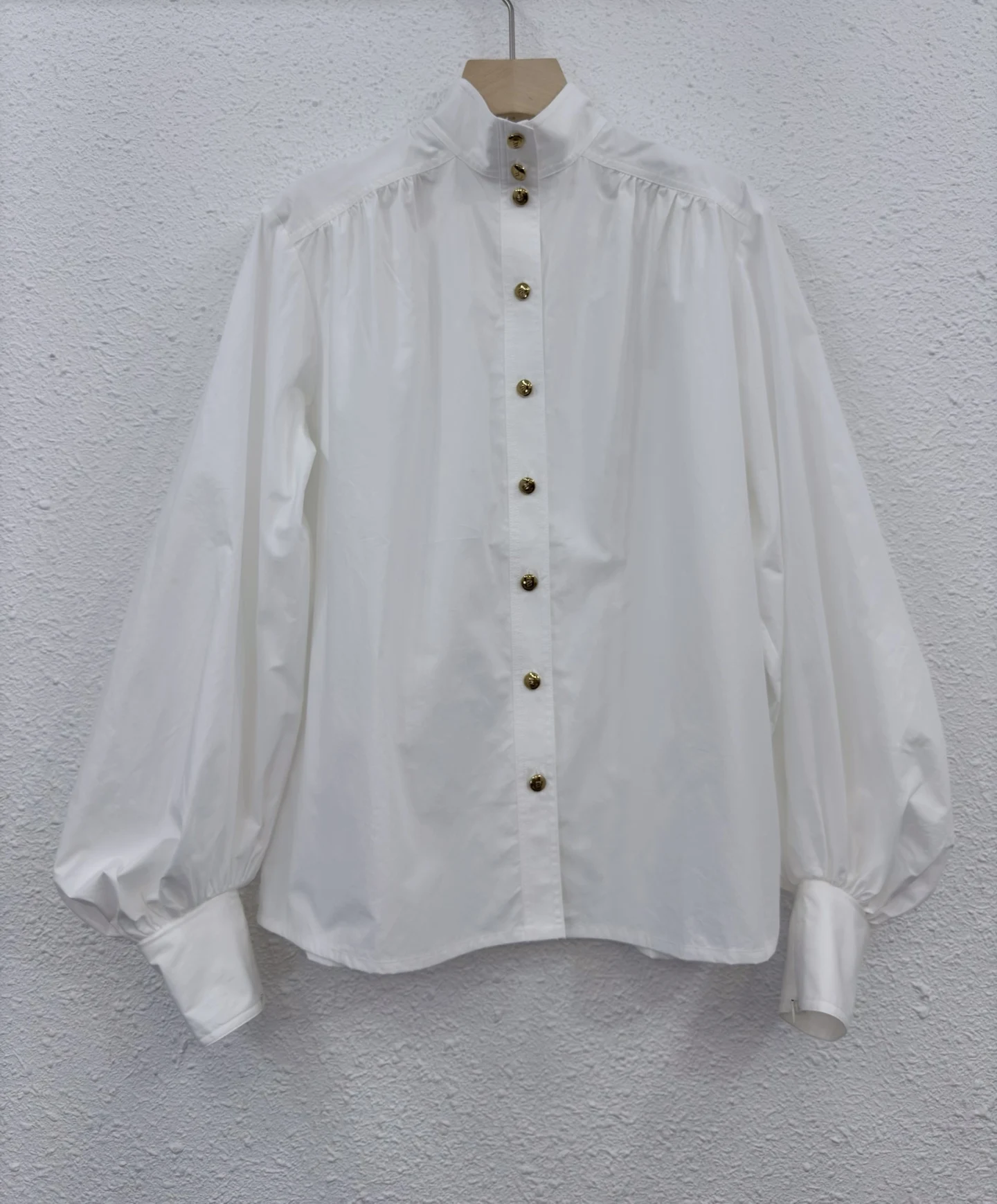 

Женские новые весенне-осенние белые однобортные рубашки с рукавами-фонариками, однотонные винтажные милые шикарные богемные хлопковые топы высокого качества