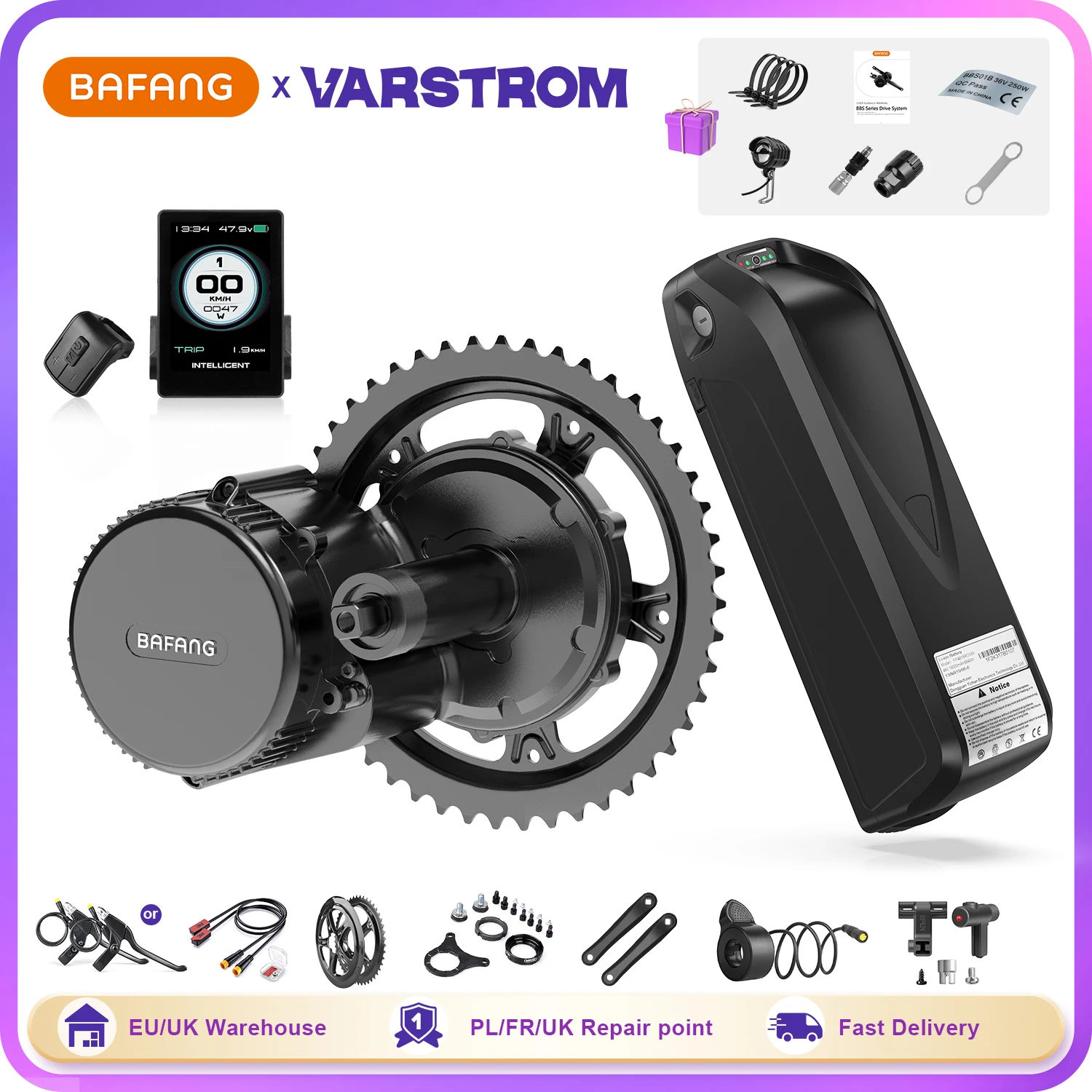 Bafang BBS02B 750W Mid Drive Motor Electric Bicycle Conversion Kit BBS02 Ebike Engine 48V 20Ah 17.5Ah Hailong Battery 4A Charger