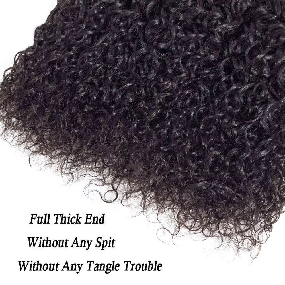 딥 웨이브 인모 1 3 묶음 인모 100% 미가공 브라질산 버진 헤어 딥 웨이브 묶음 이중 웨프트 내추럴 컬러