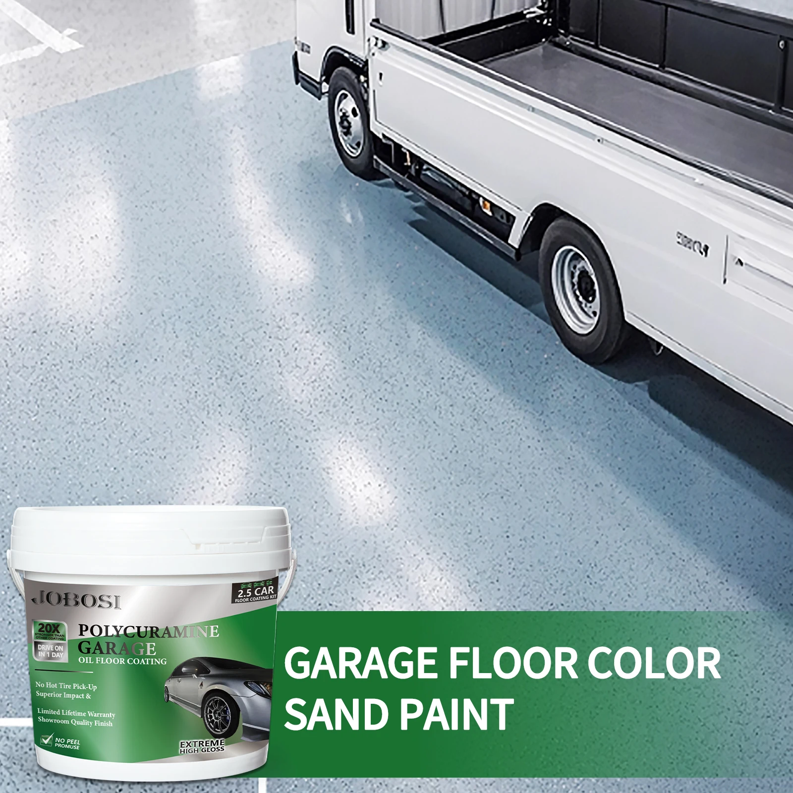 طلاء أرضية رملية من إيبوكسي، تسوية ذاتية - جالون 1.41 جالونًا، جراج ورشة عمل باللون الرمادي البحري مع مثبط الصدأ |   لمسة نهائية مزخرفة مضادة للانزلاق