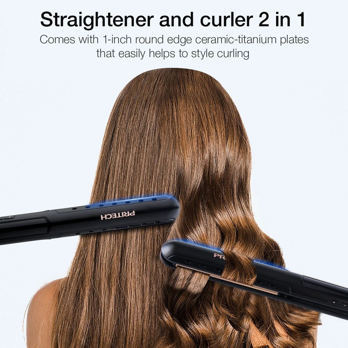 Hair Straightener Portable Curling Irons Tools with Adjustment Temperature for Hair Styling Mini Hair Curler Comb for Travel images - 6