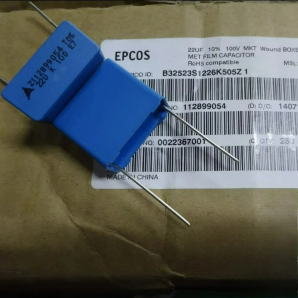 1PCS EPCOS MKT 22uf 100v 226 K 10% Brand New 22.5mm Film Capacitor B32523S1226K