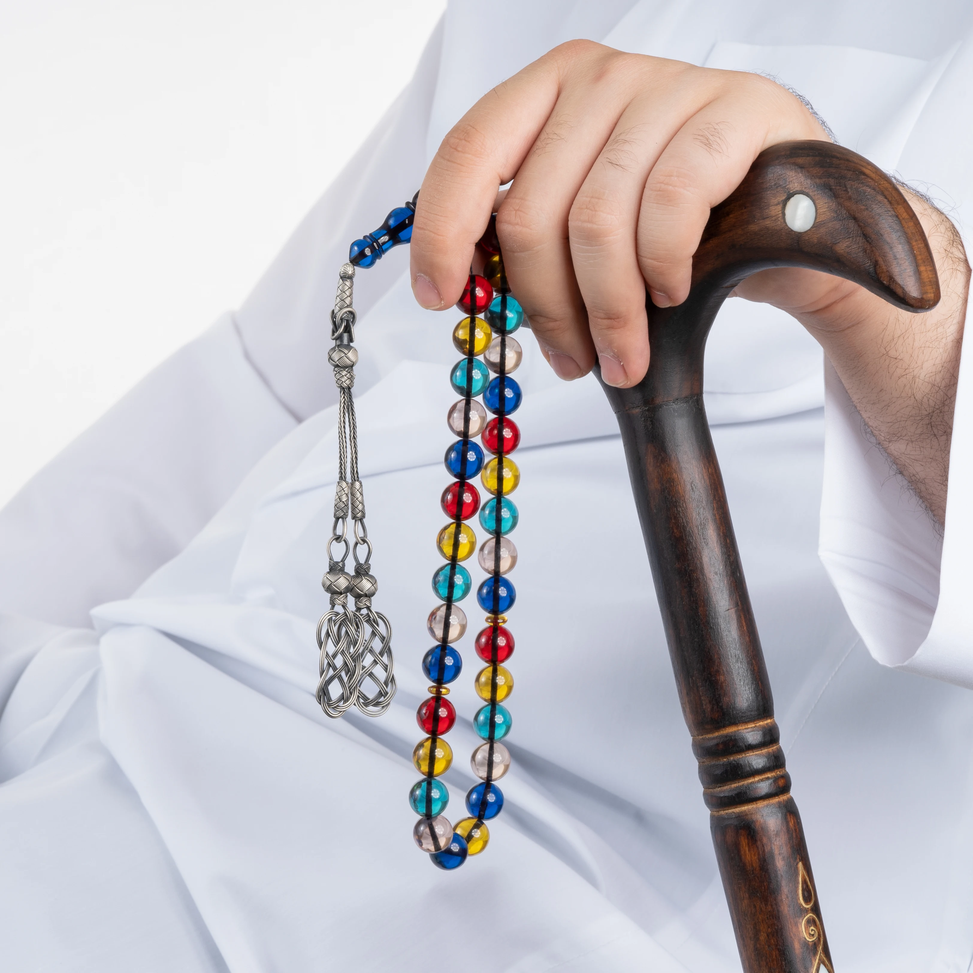 

Камень фатаран 33 бусины 12 мм ручная вышивка кисточка Tasbih