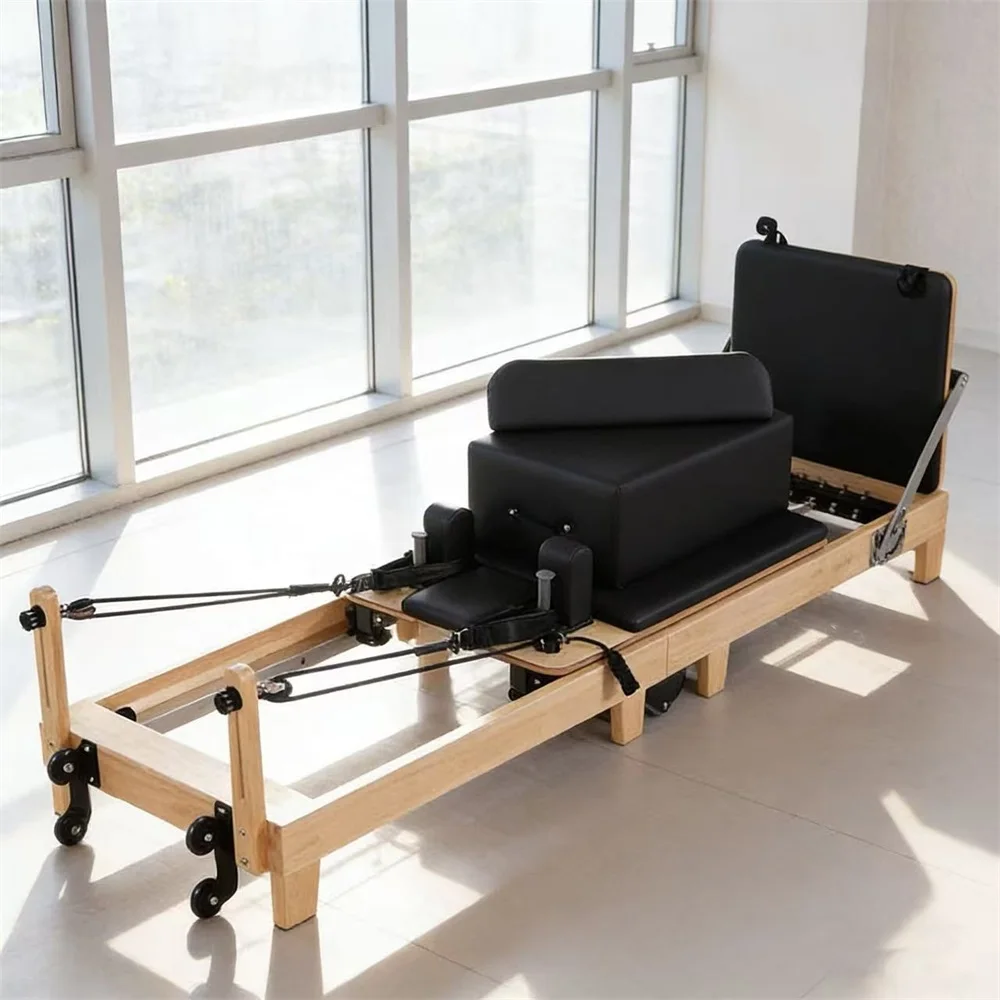 Pilates reform bed Maple fitnessapparatuur - Anti-slip yogaladder, EU-gekeurde fitnessapparatuur voor gezinnen