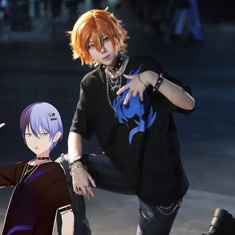 Anime Project Sekai Shinonome Akito Cosplay T-Shirt Unisex Costume Casual Short Sleeved Top Couple Shirts Clothes Uniform