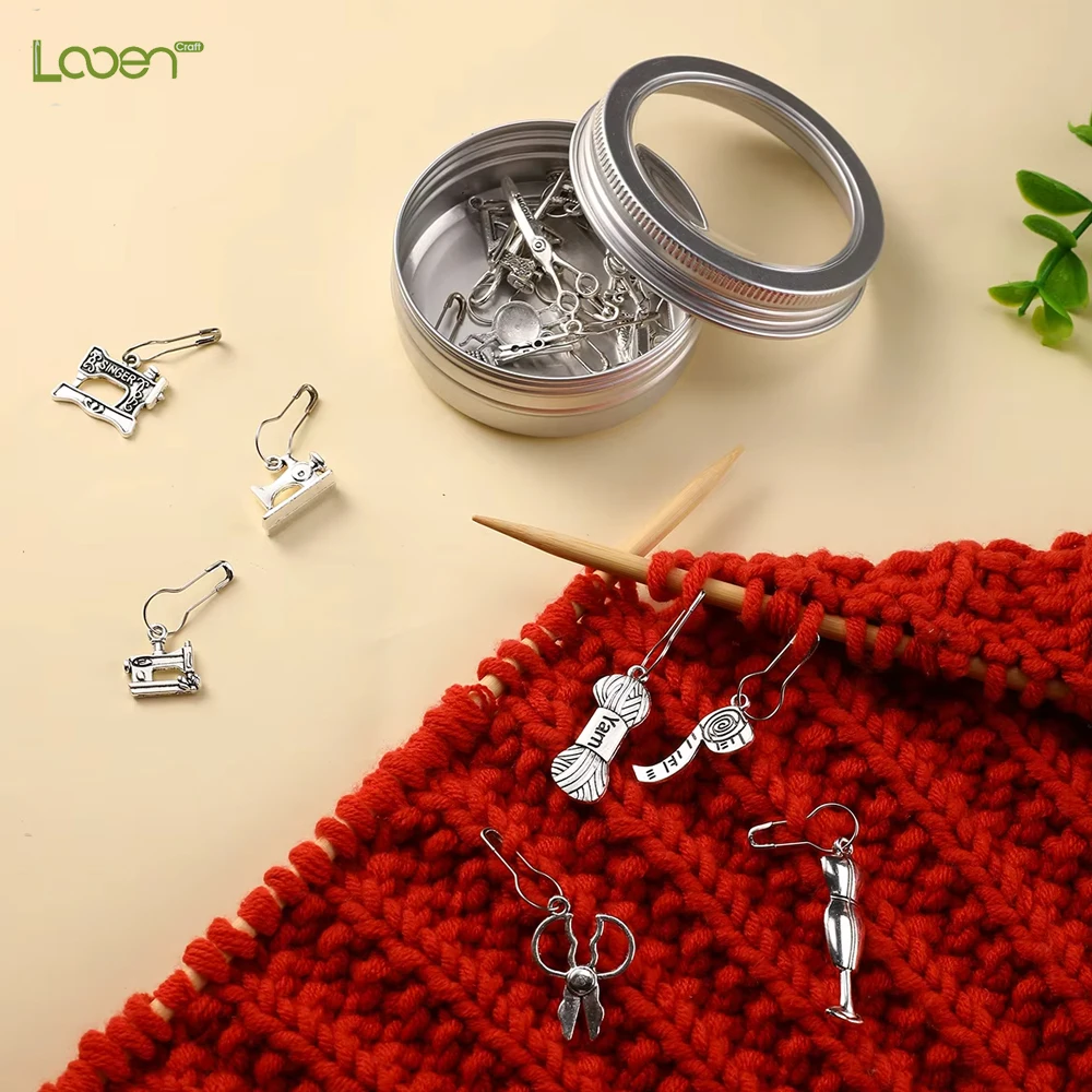 

21Pcs/7Pcs Sewing Tools DIY Craft Knitting Tools Needle Marker Counter for Needle Clip Pendant Stitch Marker Metal Crochet Latch