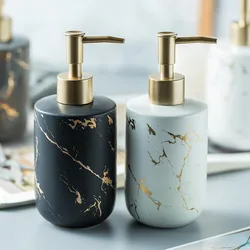 Ceramic Liquid Soap Dispenser Shampoo For Hotel Bathroom Accessories Black White Liquid Soap Organize