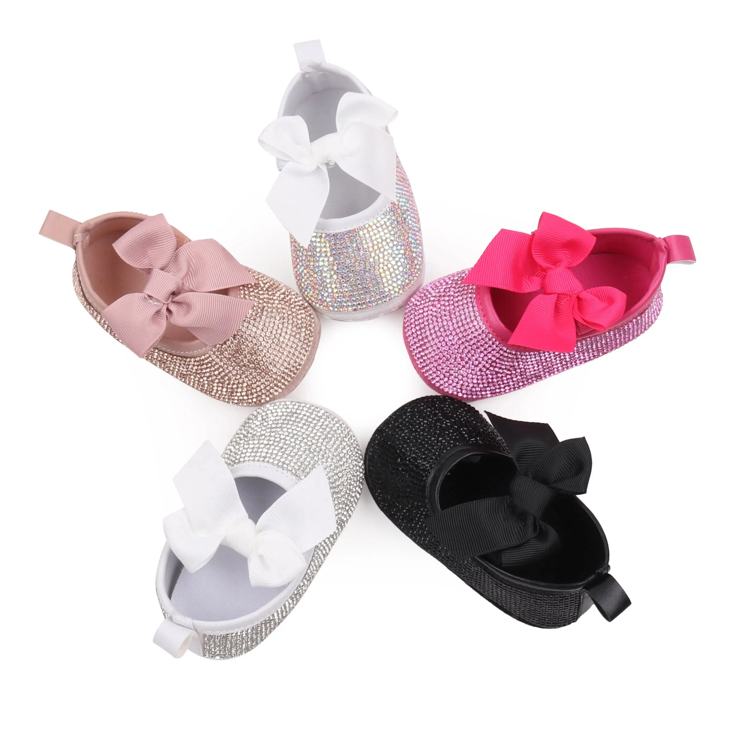 Belles chaussures pour bébé, baskets de haute qualité pour nouveau-né fille, sandales de printemps et d'été, joli nœud papillon, diamants brillants, BBW3204