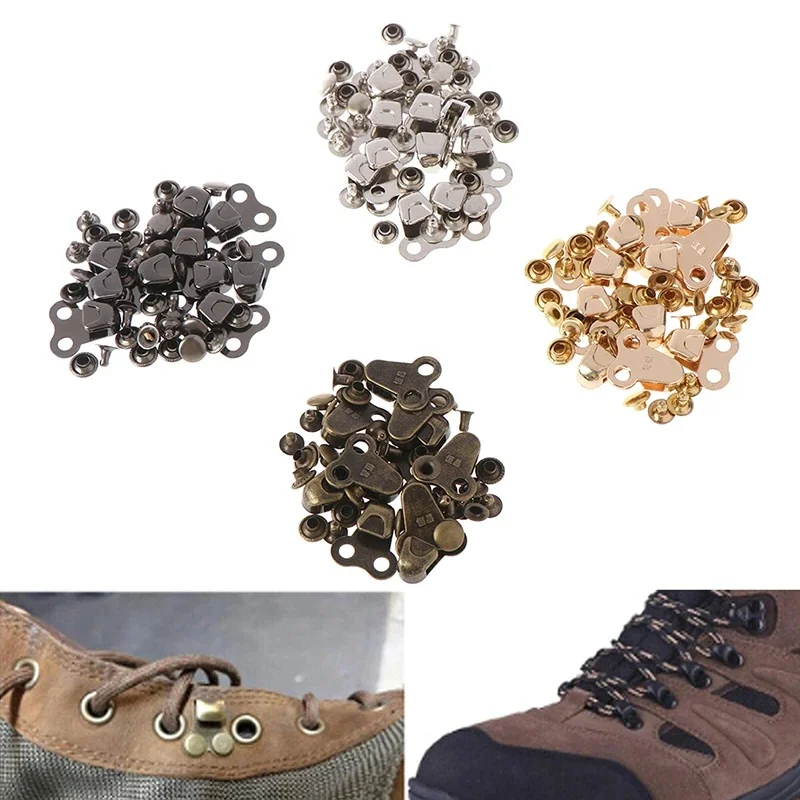 10 ensembles de crochets en dentelle pour bottes, raccords en dentelle avec Rivets pour randonnée en plein air, Camping, escalade, accessoires