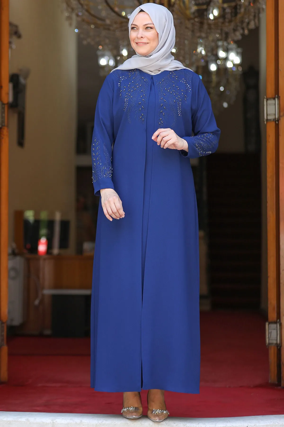 Muslim Dress Stone Embroidered Evening Dress Women Hijab clothing Abaya Plus Size Maxi Kaftan Dresses for Women Turkey Dubai