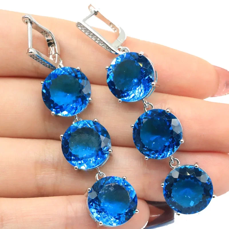 63x13mm großes europäisches Design 14g rosa Kunzit blau Topas grün Peridot grün Tsavorit Granat cz