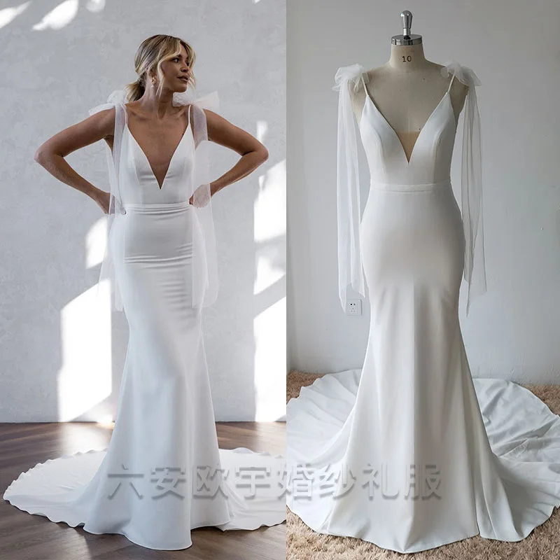 

Fishtail 85 light wedding dress 2024 new bride backless simple