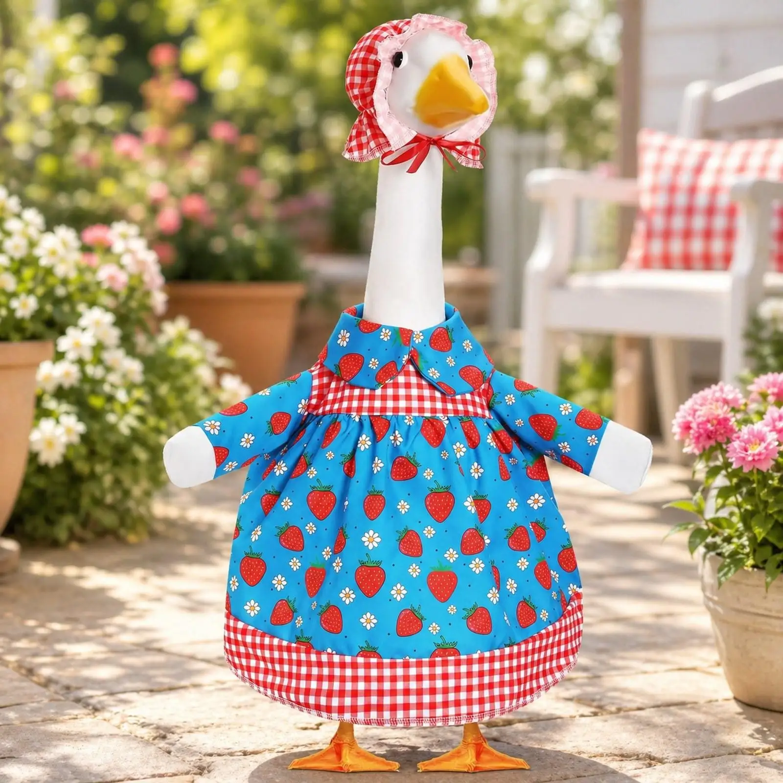 Mexican Porch Goose Outfits Soft Striped Dress Lawn Goose Clothing Costume for 23