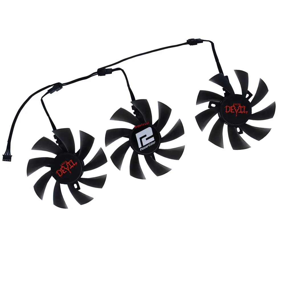 3Pcs/Set,DIY T129215BU,GPU Graphics Cooling Fan,For Powercolor RX 5700 XT Red Devil 8GB,Video Cards Cooling