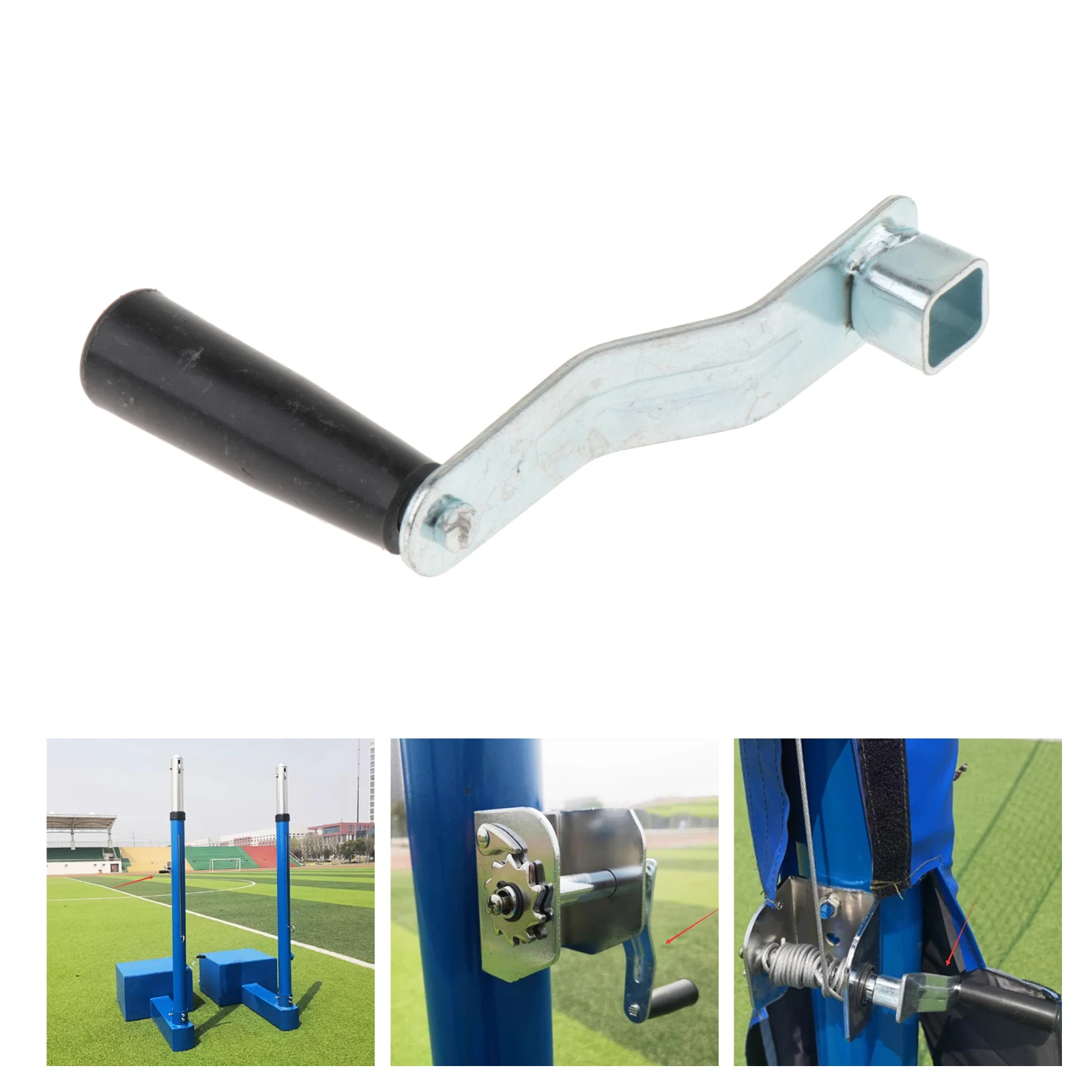 

Tensioner Handle Easy Setup Metal Replacement Hand Crank for Volleyball Pole Fitness Equipment part Badminton Pole Accessory