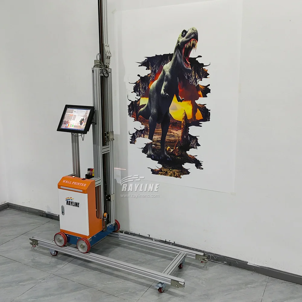 AI 4K آلة طباعة الجدار المحمولة بنقرة واحدة أضعاف ثلاثية الأبعاد 4D 5D عمودي الأشعة فوق البنفسجية جدار في الهواء الطلق داخلي أداة طابعة فنية منزلية