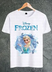 Frozen Princess Elsa Anna Princess cartoon pattern cotton short-sleeved T-shirt summer girls casual tops parent-child clothing