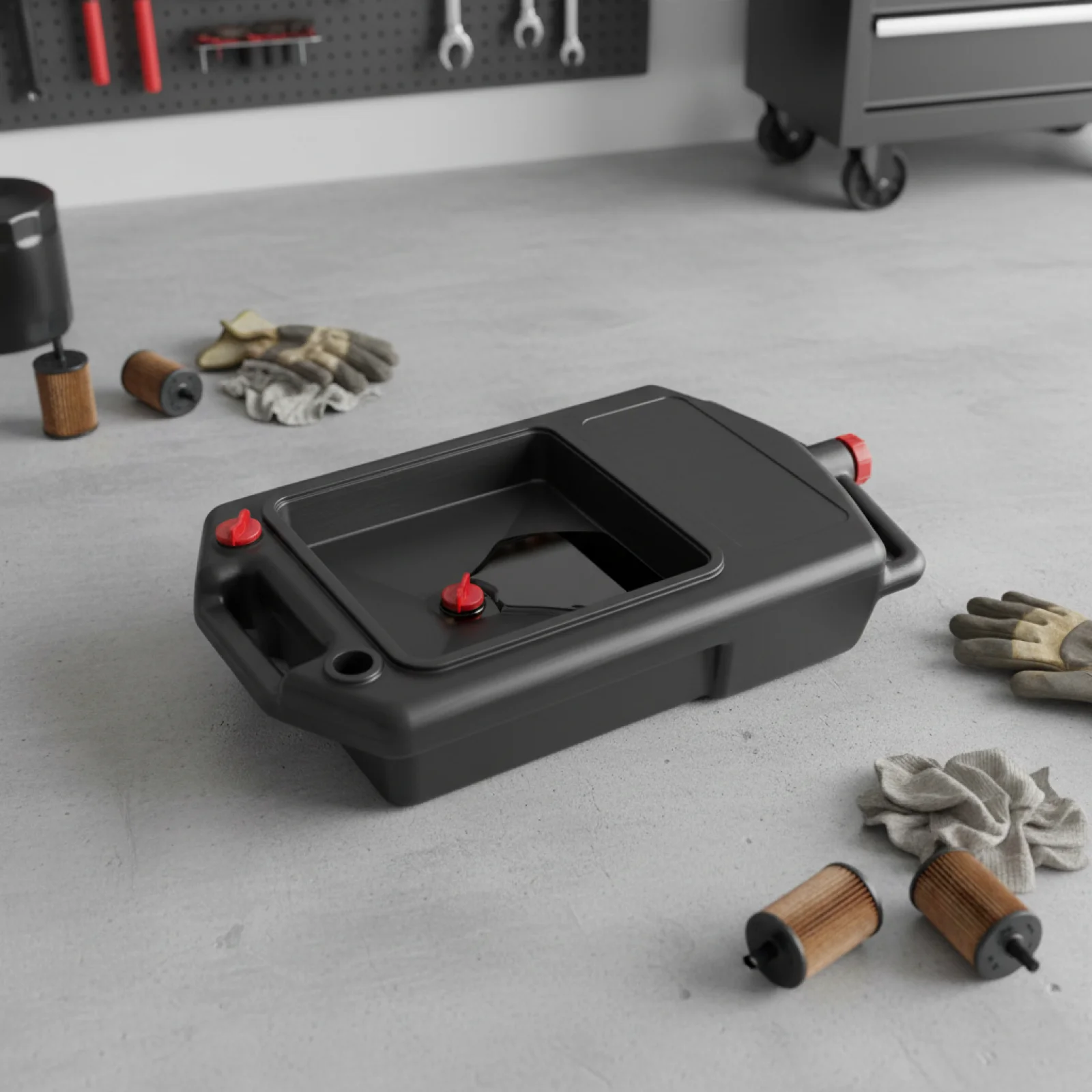 Oil Container Can Storage Leak  Fluted Drain Tray Pan with Handle Drain Hole Storage Container  for Car Van Motorcycle Bike