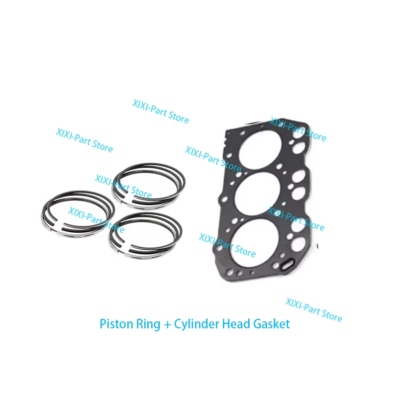 

3TNA72 For Yanmar Piston Ring Cylinder Head Gasket 3-cylinders 72*1.5+1.5+3.5mm Overhaul Rebuild Kit Engine Parts