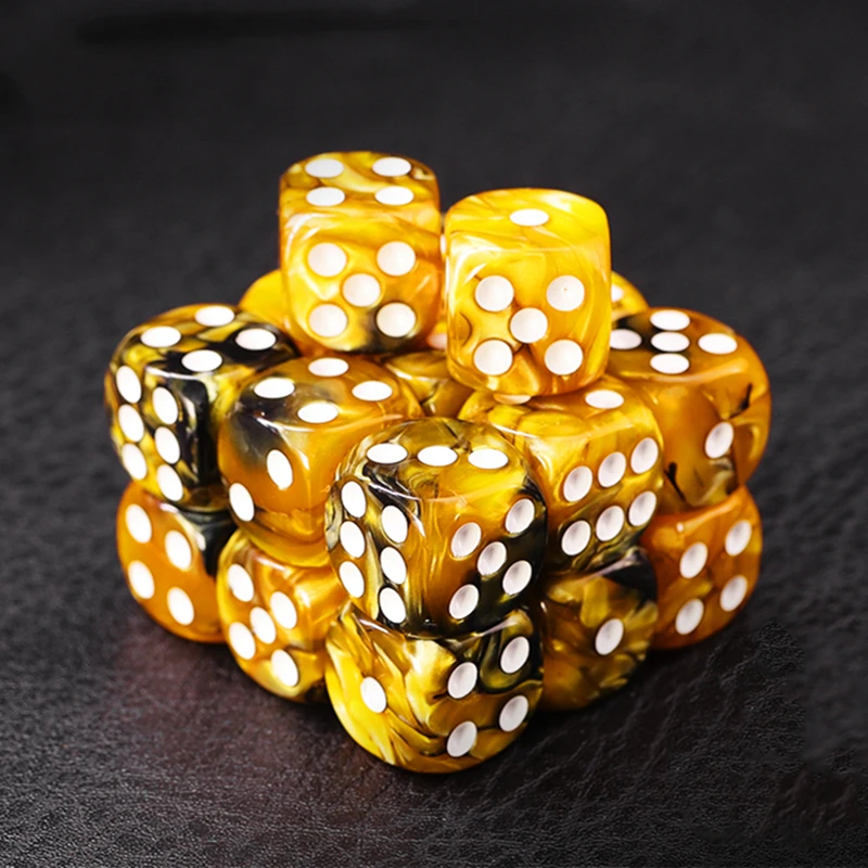 Black and Yellow DND D6 Dice Set for Table Games Pieces Set Warhammers 40K RPG