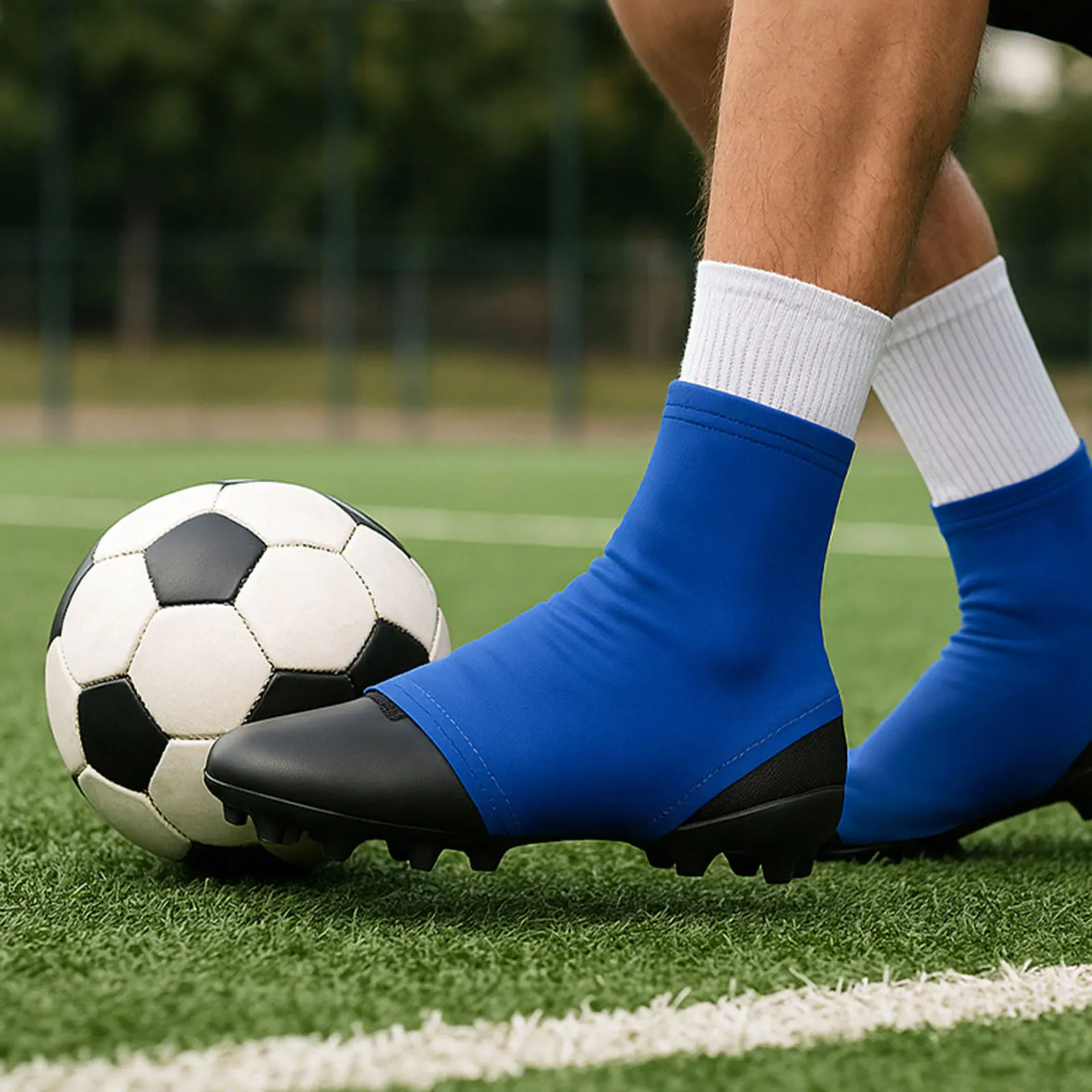 1 Pair Soccer Non Slip Cleat Sleeves Cleat Wraps Ankle Support Polyester Spandex,Cleat Wraps Set Debris Protection for  Hockey