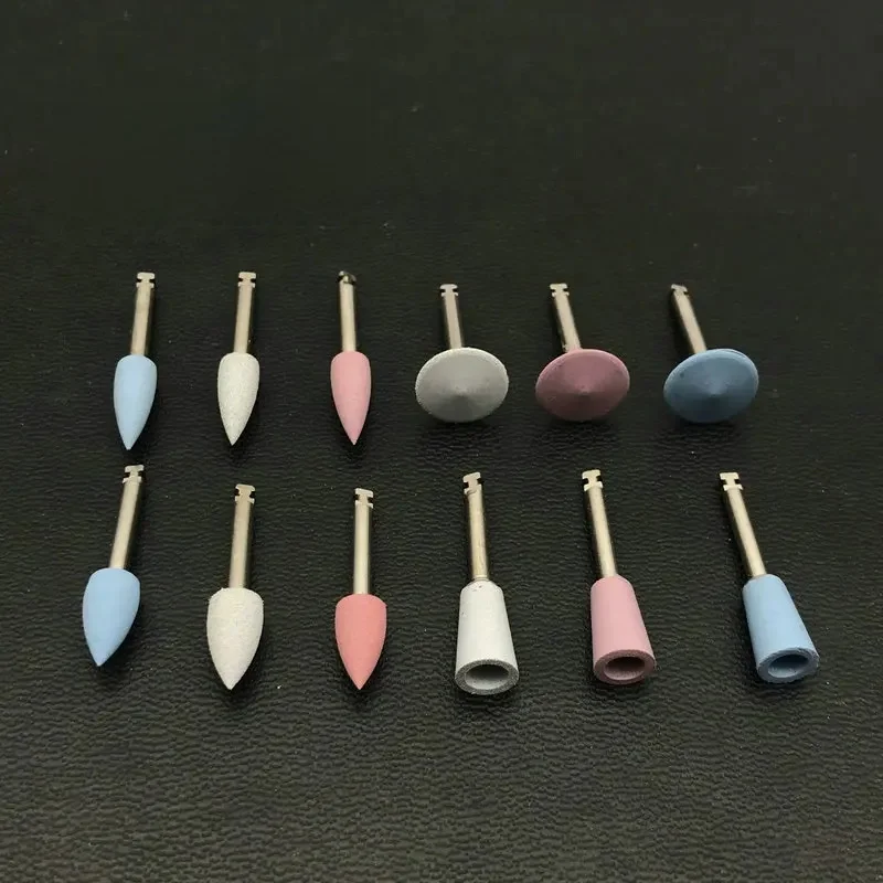 12 sztuk/10 sztuk/paczka Dental silikonowe głowice szlifierskie polerka do zębów do polerowania maszynowego o niskiej prędkości narzędzia stomatologiczne laboratorium stomatologiczne — zdjęcie 2