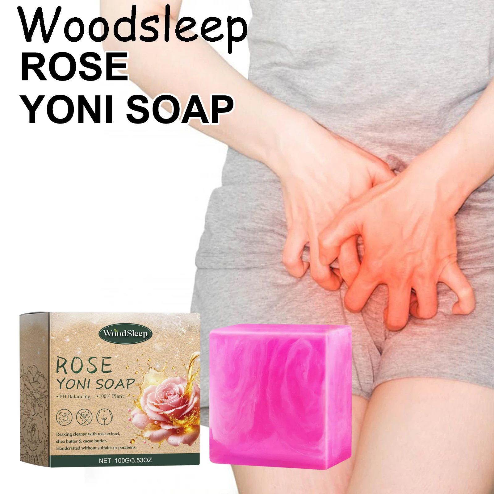 

Woodsleep Rose Bathing Soap Bar Deep Cleaning Body Dirts Nourishing Enhance Smoothness Hydrating No Tight Body Cleaner Soap