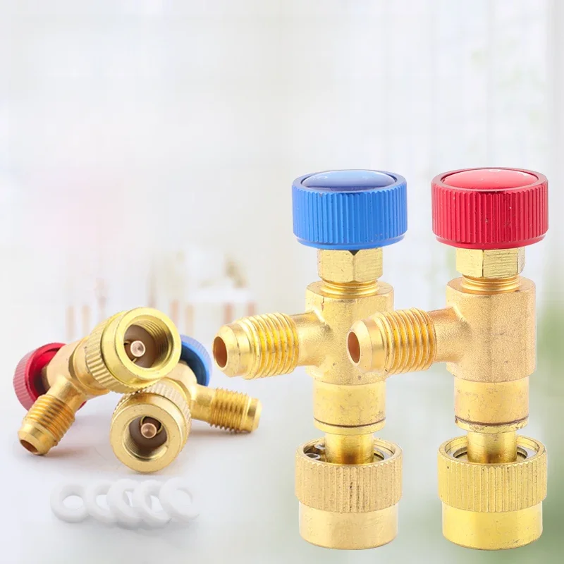 ZK R410a R22 narzędzie do lodówki klimatyzacja Adapter zaworu montażu miedziany Adapter ładowania chłodniczego dla R410A — zdjęcie 2