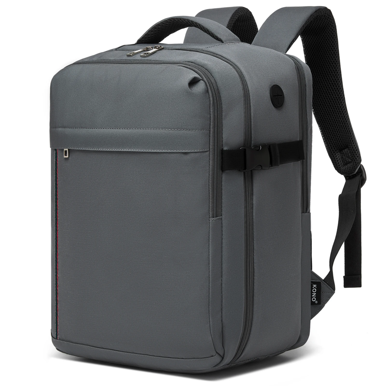 KONO Rucksack Handgepäck, flug‑zugelassener Cabin‑Backpack mit USB‑Ladeanschluss | 24 L Volumen, nur 500 g leicht, passend für Ryanair & Eurowings 41x28x5cm