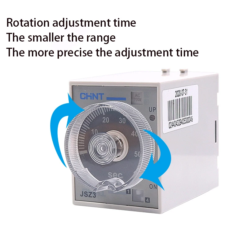 1PCS JSZ3C Time Relay 220V Controller 380VB Power-on Delay C With Instantaneous 24V Contact D With Base + Hook