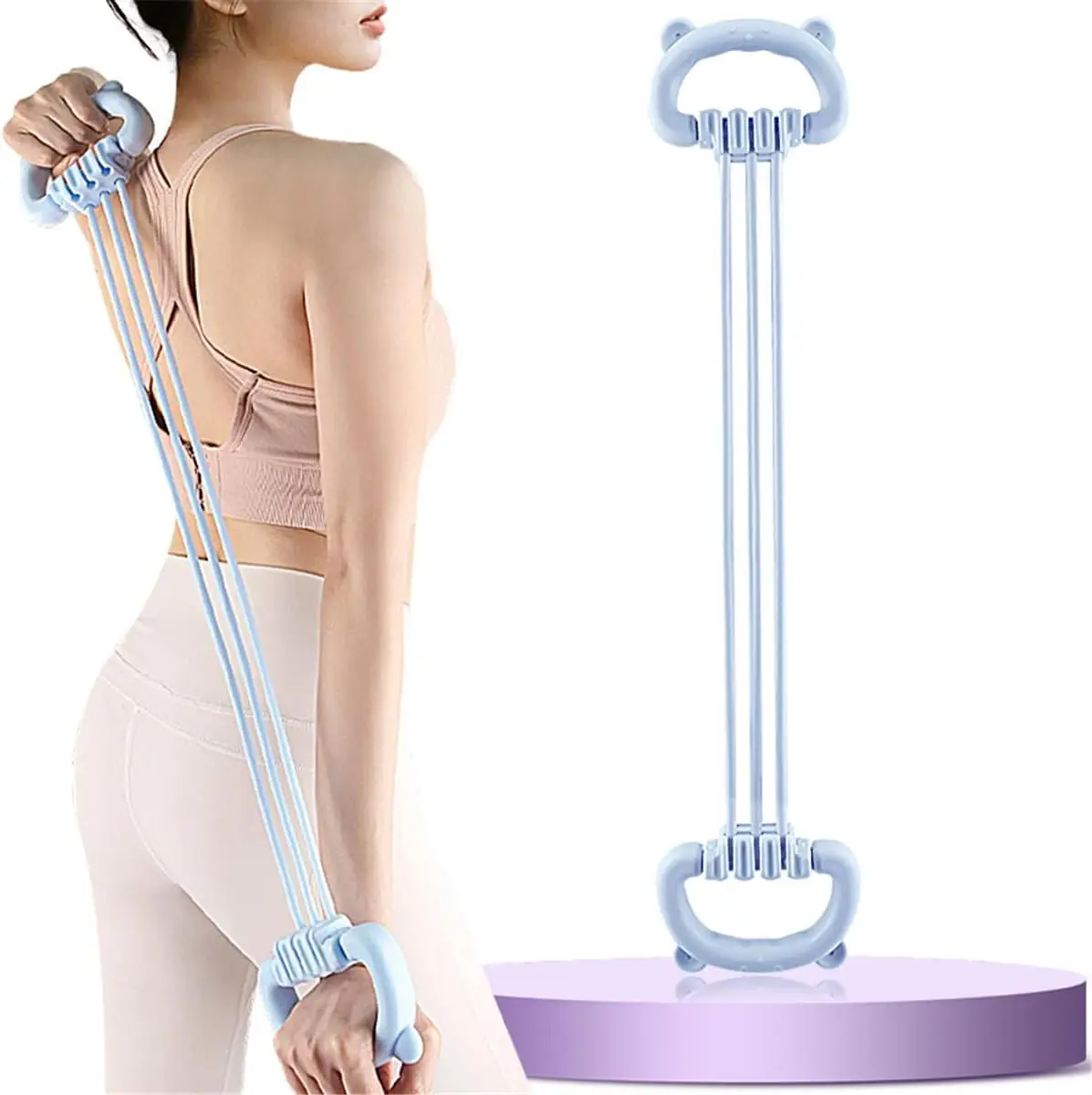 Figure 8 Resistance Bands for Women & Men 15-90LBS, 6 Elastic Exercise Bands with Handles for Arm, Back, Shoulder & Chest Workout, Full Body Strength Training, Body Toning, Stretching, Yoga, Pilates & Home Gym Fitness