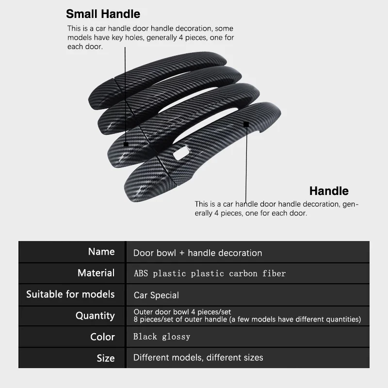 Anti-Scratch Black Carbon Fiber Sturdy Door Handle Cover for Dacia Jogger 2021 Car Exterior Decorate Styling Auto Accessories