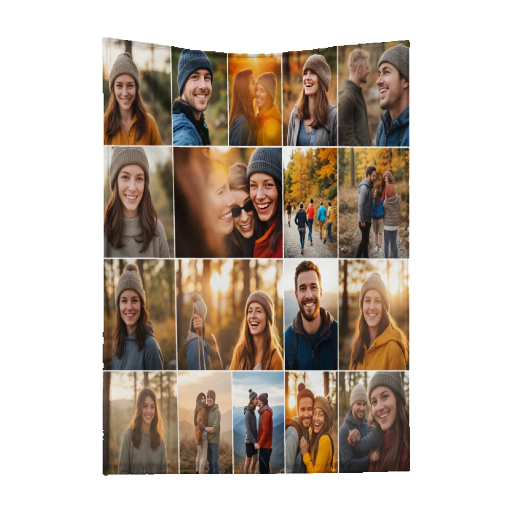 Custom Photo Blanket Collage Picture Blanket With Text Memorial Blanket Friend Couples Gift Birthday Anniversary Gift Famil