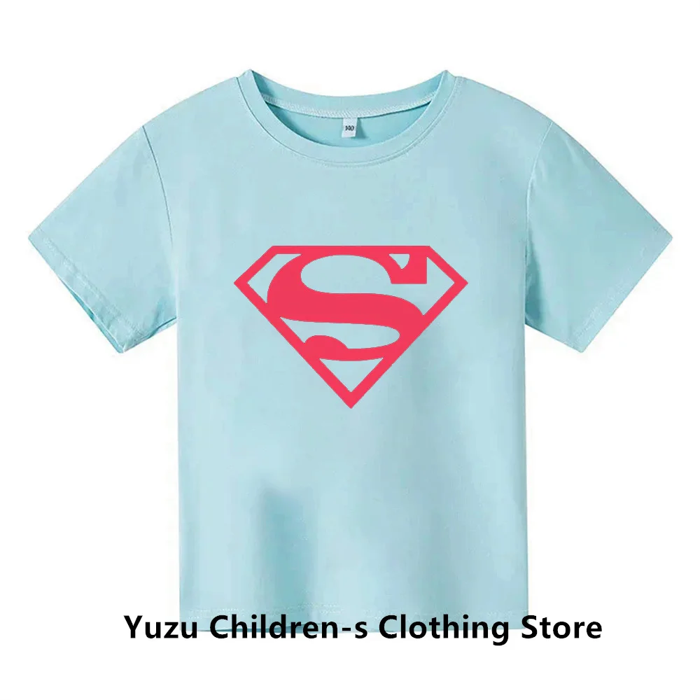 Marvel Superman Fashion Printing Brand Summer Children\'s T-Shirt Children\'s Baby Short Sleeve T-Shirt Boys and Girls Top Gift