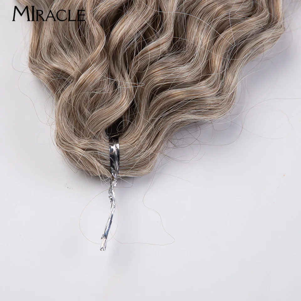 MIRACLE 24'' Synthetic Curly Hair Twist Braid Hair Extensions Braiding Hair Crochet Hair Ombre Blonde Pink Blue Fake Hair