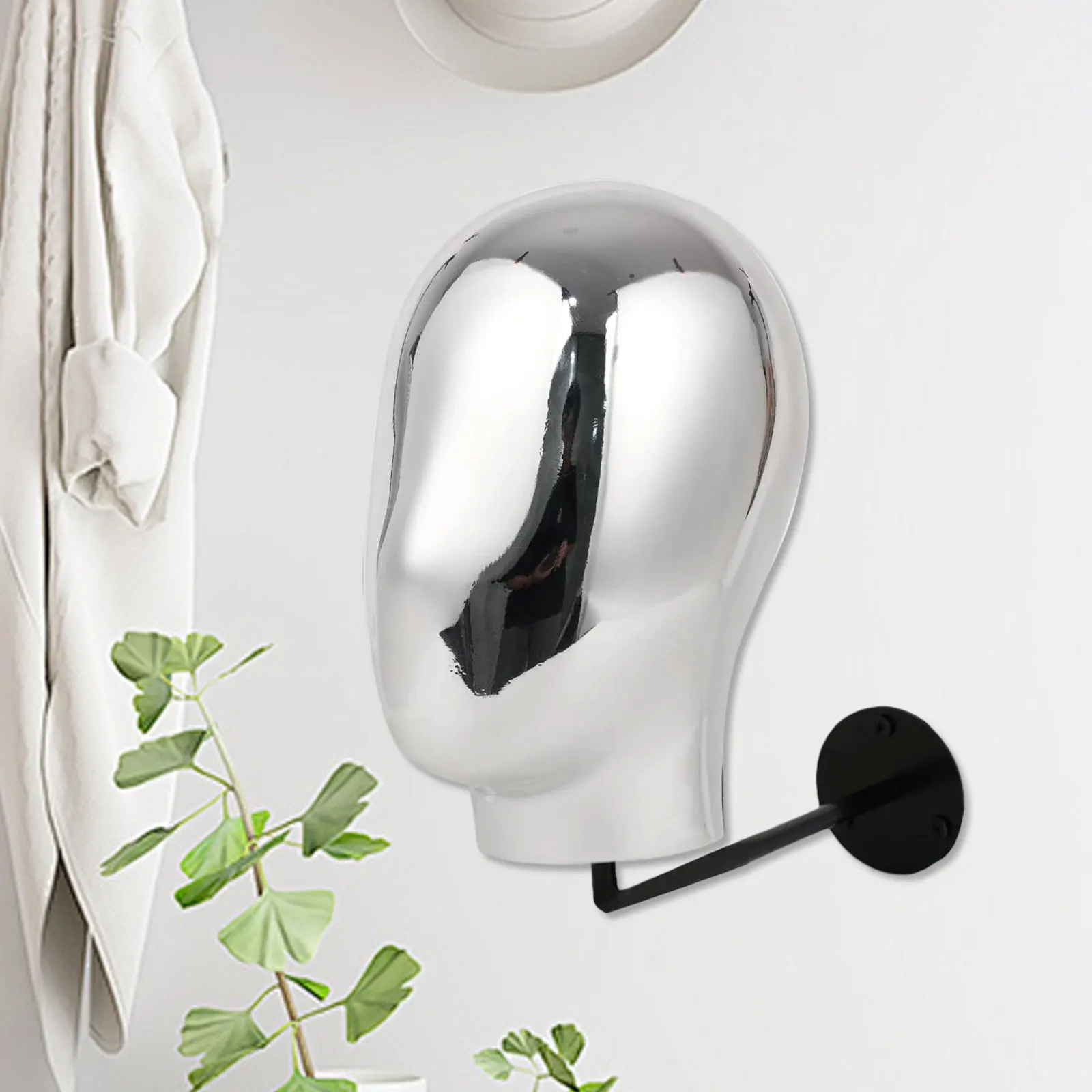 

Mannequin Head Hair Styling Wall Mount Hanger Decorative Multipurpose Modern Hat Display Stand for Styling Shop Home Caps Salon
