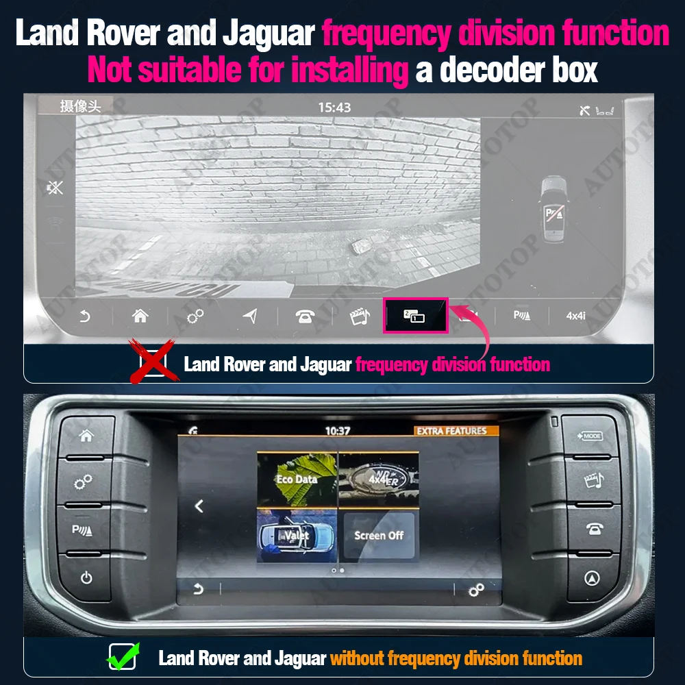 AUTOTOP Wireless CarPlay Airplay AI BOX für Land Rover Jaguar Bosch Discovery4 Evoque Freelander2 XE XF XJL Harman Android Auto – Detail 2