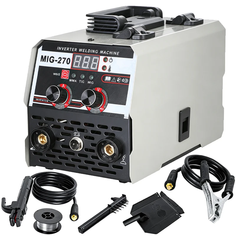 250A 3-in-1 MIG-Schweißgerät mit LED-Digitalanzeige, Inverter-Schweißmaschine 220V, tragbares Mini-Lichtbogenschweißgerät für Heimwerkerarbeiten und Metallrohrreparaturen