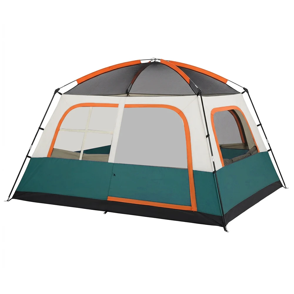 Image of Outdoor-Campingzelt mit abnehmbaren Trennwänden, Outdoor-Ruhezelt, tragbares, vielseitiges Zelt, faltbares Familienzelt mit ausziehbarem Vordach, schneller Aufbau